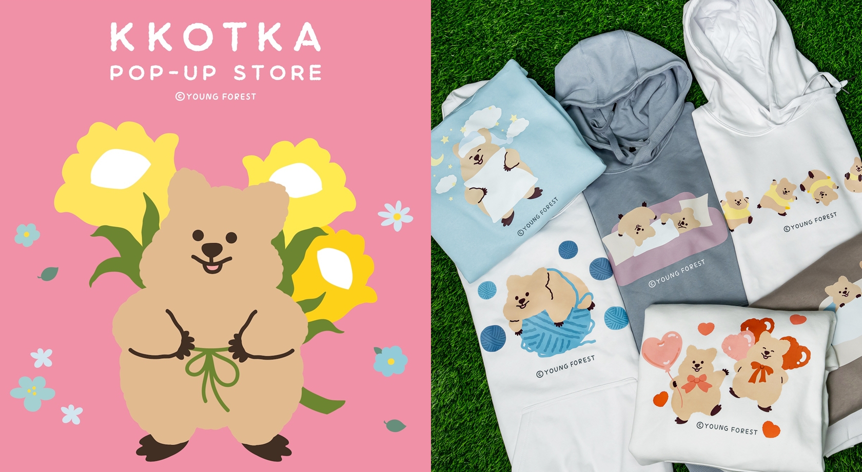 勾卡KKOTKA短尾矮袋鼠萌爆信義A11!春日快閃店打造療癒新地標