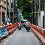 嘉義國華街排水工程縮路幅，機車行人爭道引安全隱憂