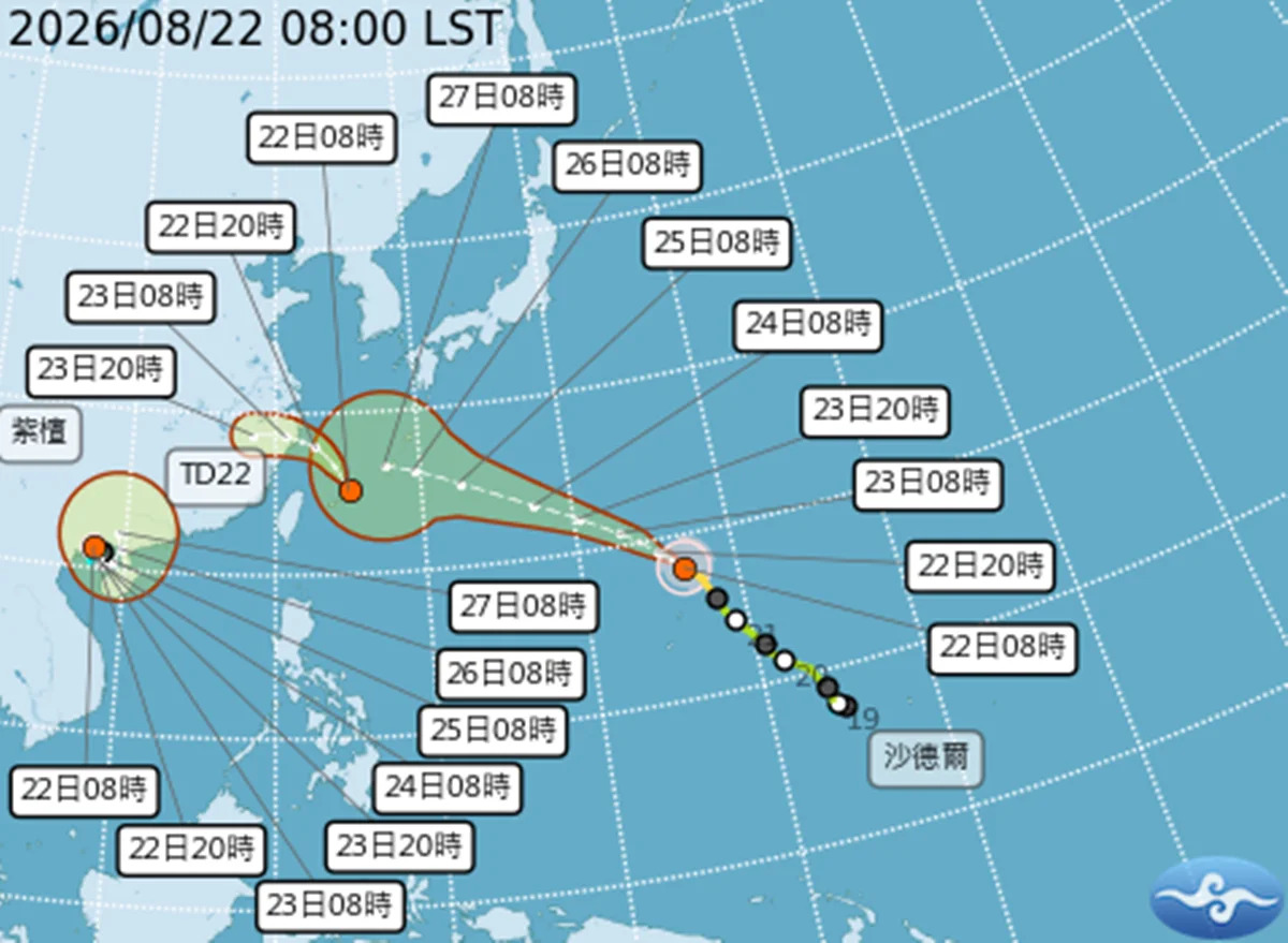 「雙颱共舞」紫檀、沙德爾夾擊？揭密詭譎路徑，台灣真能全身而退？